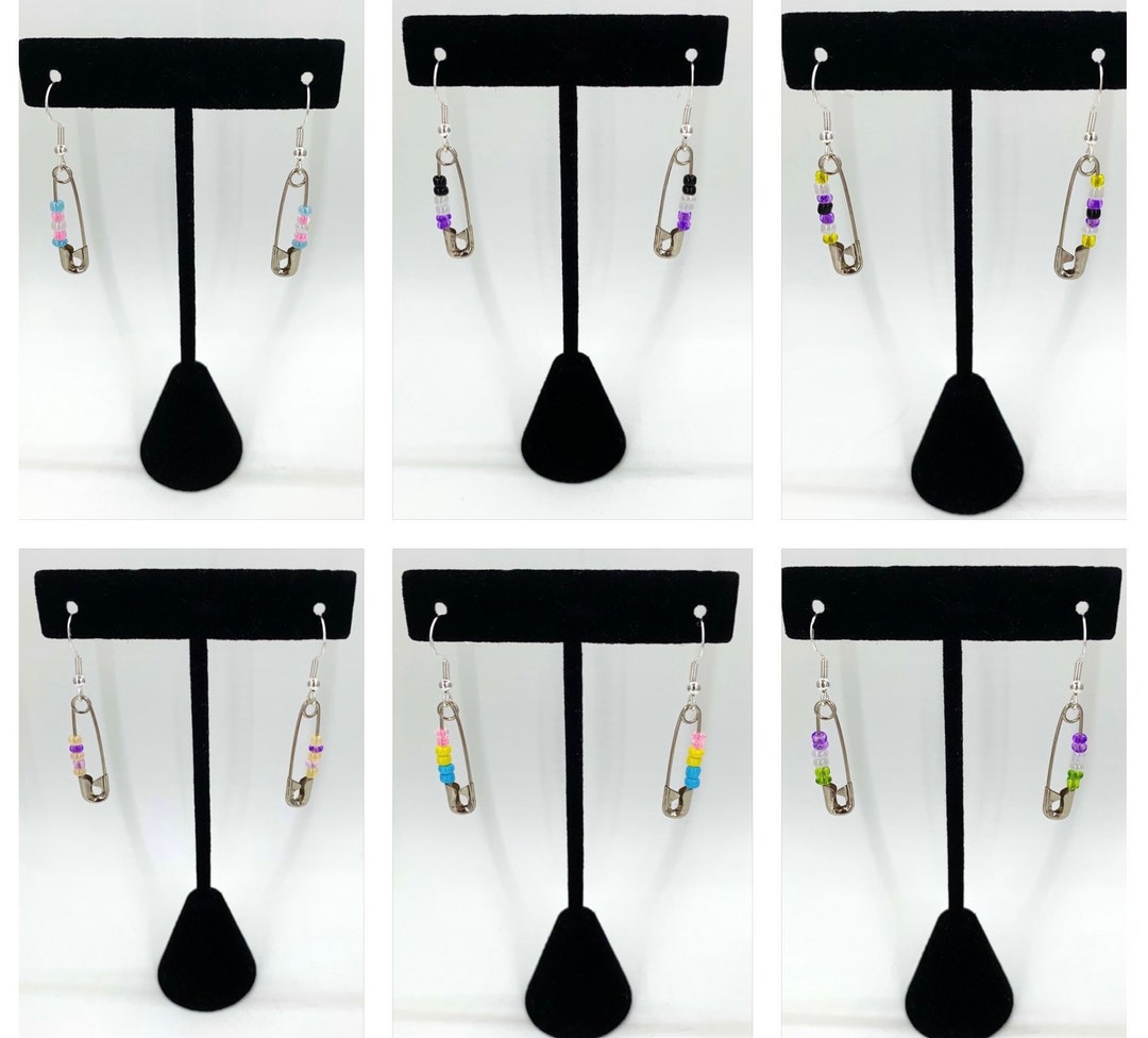 Mini Pride Identity/Sexuality/Gender Safety Pin Earrings Etsy.de