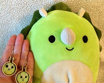 Custom Squishmallow Embroidery Hoop Earrings