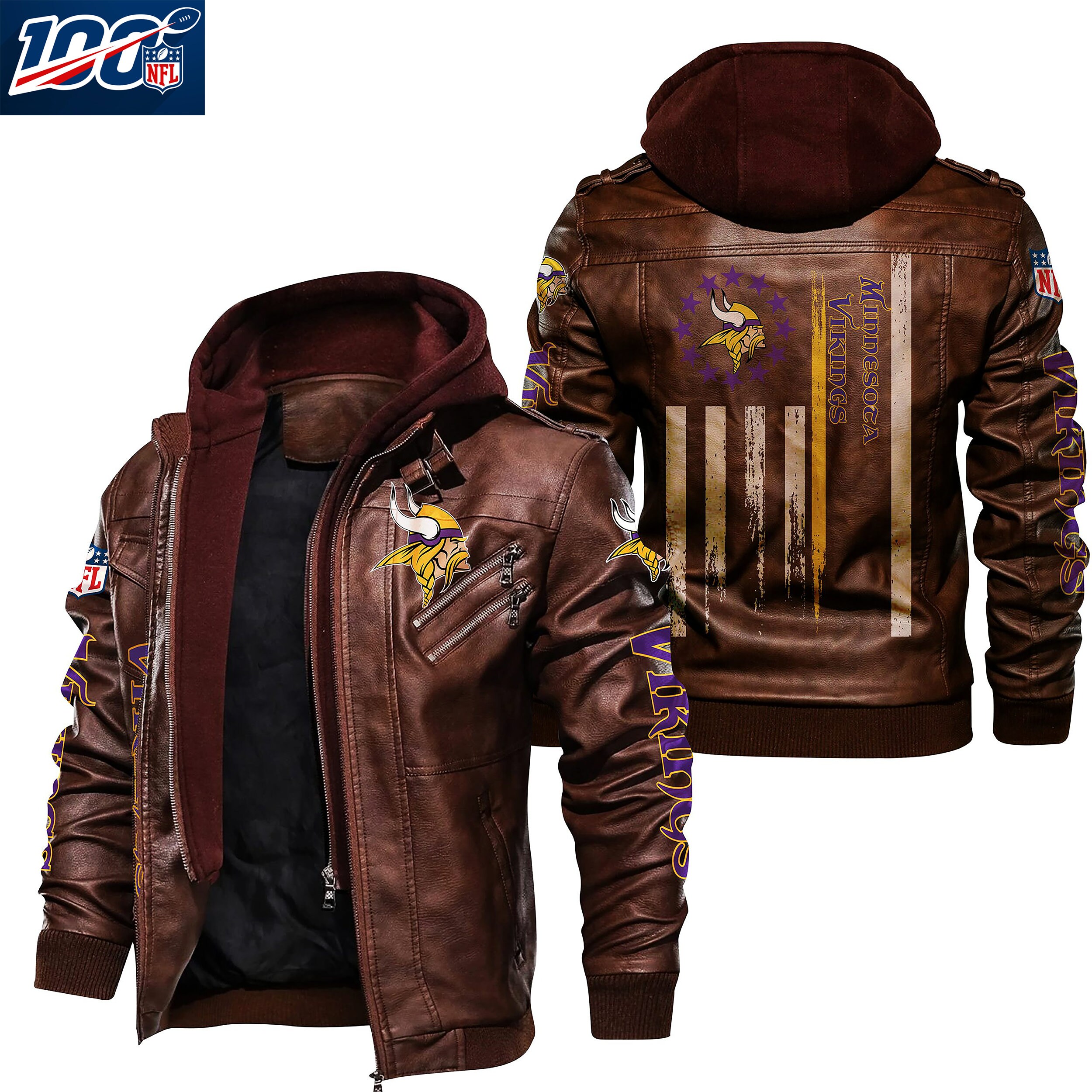 Minnesota Vikings NFL Team Leather Jacket For Men and Women Etsy