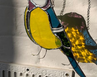 Stained Glass Blue Tit/Robin  Suncatcher