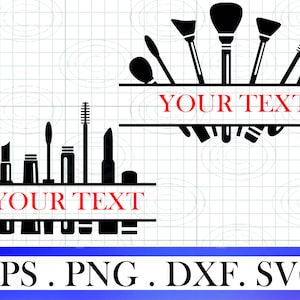 Split Monogram Makeup tool SVG eps dxf png, Makeup Brushes Svg, Makeup Artist Svg, Salon Svg, Eyeliner Svg,Makeup clipart, instant download