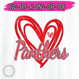Panther lover svg png, Animal Svg, Panther heart Clipart Svg, panthers Png Cut Files Cricut Silhouette
