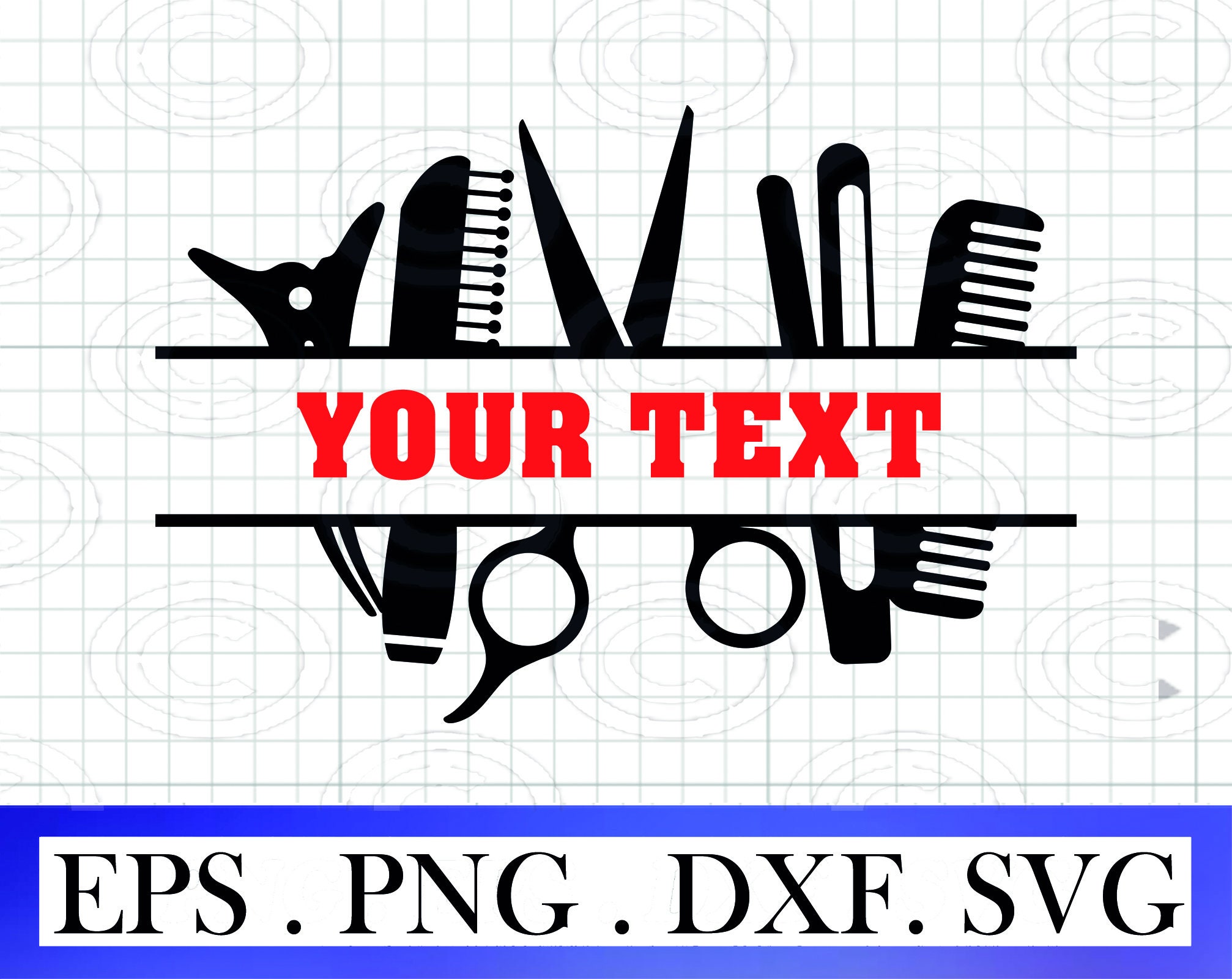 Split Monogram Makeup Tool SVG Png Eps Dxf, Cosmetic Split Monogram Svg ...