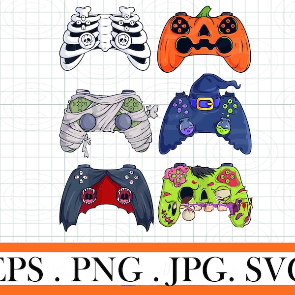 Gaming Controllers Halloween svg, Skeleton Zombie Gaming png, Gamer Halloween shirt Png, Sublimation Design Downloads sor cricut svg