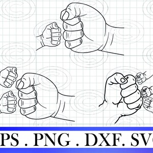 Fathers Day Fist Bump Set svg, father&#39;s Day Design eps, Baby Toddler Kids Dad Fist Bump png, Digital Download Family SVG, Dad Gift Kids svg