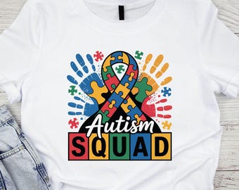 Support Squad Matching png, Autism Awareness Puzzle Ribbon Squad png, Neurodiversity Support Unity Inclusion (Digital Download)