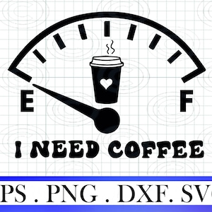 Eu preciso de café svg, preciso de café svg, Funny Trendy Coffee eps, Mom Coffee Svg, Cansado png, Coffee Lover dxf, Coffee Sayings for cricut SVG
