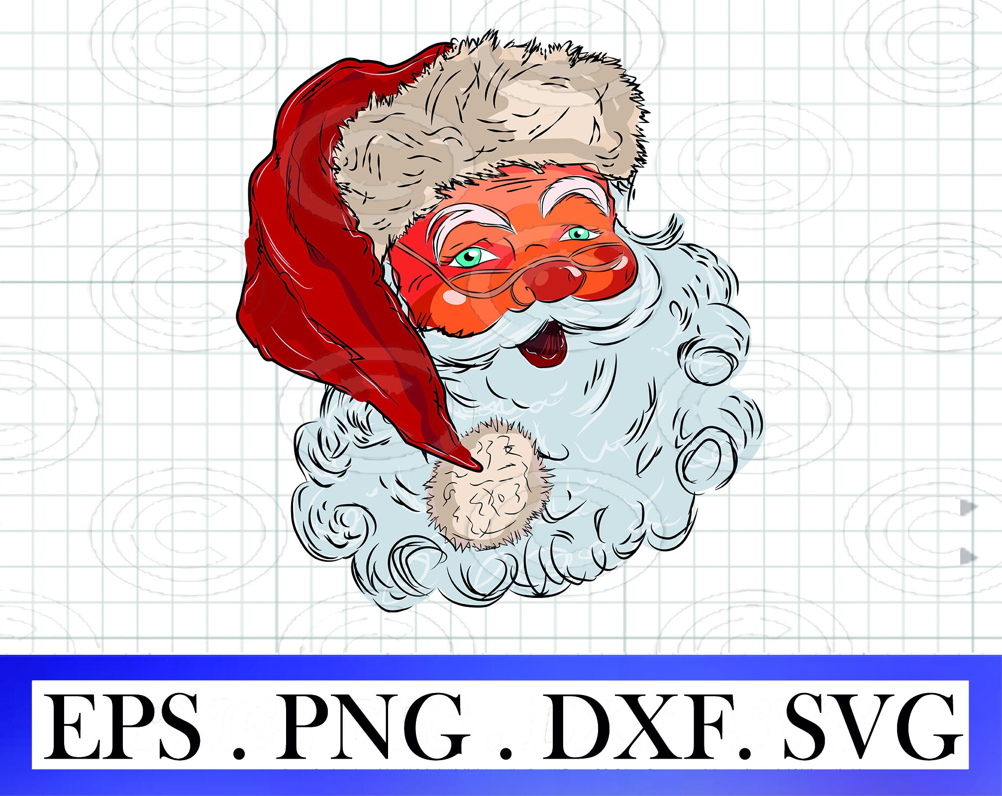 Santa Claus Merry Svg Eps Dxf Png, Santa Christmas Svg, Santa Claus Png ...