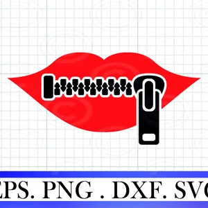 Zipper lips mouth SVG, Mouth lip zipper png, Lips svg, red lips eps, Hushed Lips dxf, Zipped lips sublimation svg, lips digital download svg