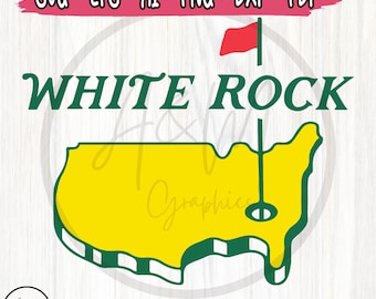 Golfparty-SVG (White Rock), Masters-Golfparty-SVG/PNG-Vektorgrafik, Geburtstags-Golfparty-PNG (White Rock), digitaler EPS-Download, Crucit-SVG