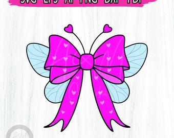 Kitty Bow SVG, Layered Pink Bow SVG, Cute Add On Bow Art ,Pink Bow Design Coquette Clipart Coquette Cricut & Silhouette