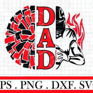 Football Mom Cheer dad svg, Football and Cheer png, gift dad Cheer leader Svg, soccer dad Football Cheer eps, Fall Sports Silhouette Cricut