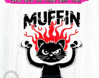 Muffin Metal Blue Dog Svg Png, Muffin Heeler Art Instant Download