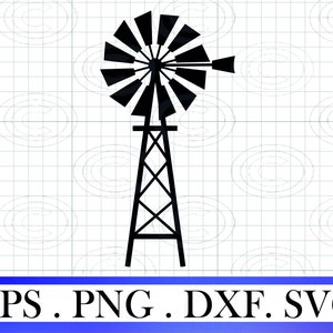 Windmill svg, Windmill Line svg, Farm Windmill SVG, Windmill Silhouette dxf, Windmill Clip Art, Windmill Vector File, vector file for cricut