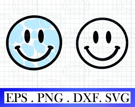 Cow print Smiley Face svg png eps, Happy Face Png, Cow print Emoji, Printable Digital Art