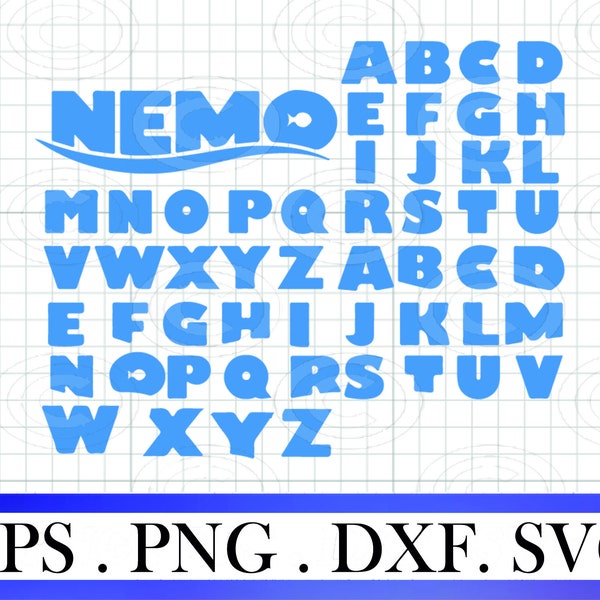 nemo font svg eps png, spongebob svg font cricut, Finding Nemo font svg, Silhouette clipart