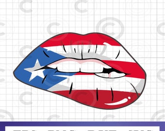 Puerto Rico Country Flag Lips SVG png , Puerto Rican usa Flag, US Flag svg,Download, clipart, vector, icon, eps, pdf, png, dxf