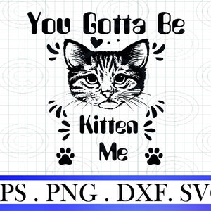 You Gotta Be Kitten Me svg png eps dxf, Kitten Svg, Cat Svg, Kitty Cat Svg , Funny Cat Svg, Cat Quotes Svg, Svg Files for Cricut, Silhouette