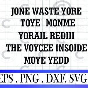 Jone Waste Yore Toy Monkey Yorall Rediii Schriftarten SVG PNG, The Voice Inside My Yedd SVG PNG sofortiger Download