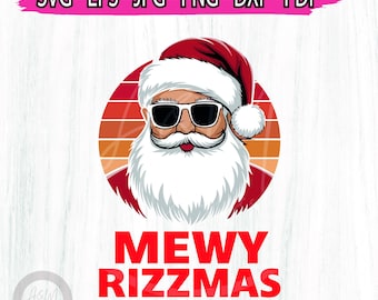 Mewy Rizzmas svg png, Rizzler Sweater, Funny Santa svg, Rude Christmas Png, Funny Christmas, Santa Bruh Christmas Png