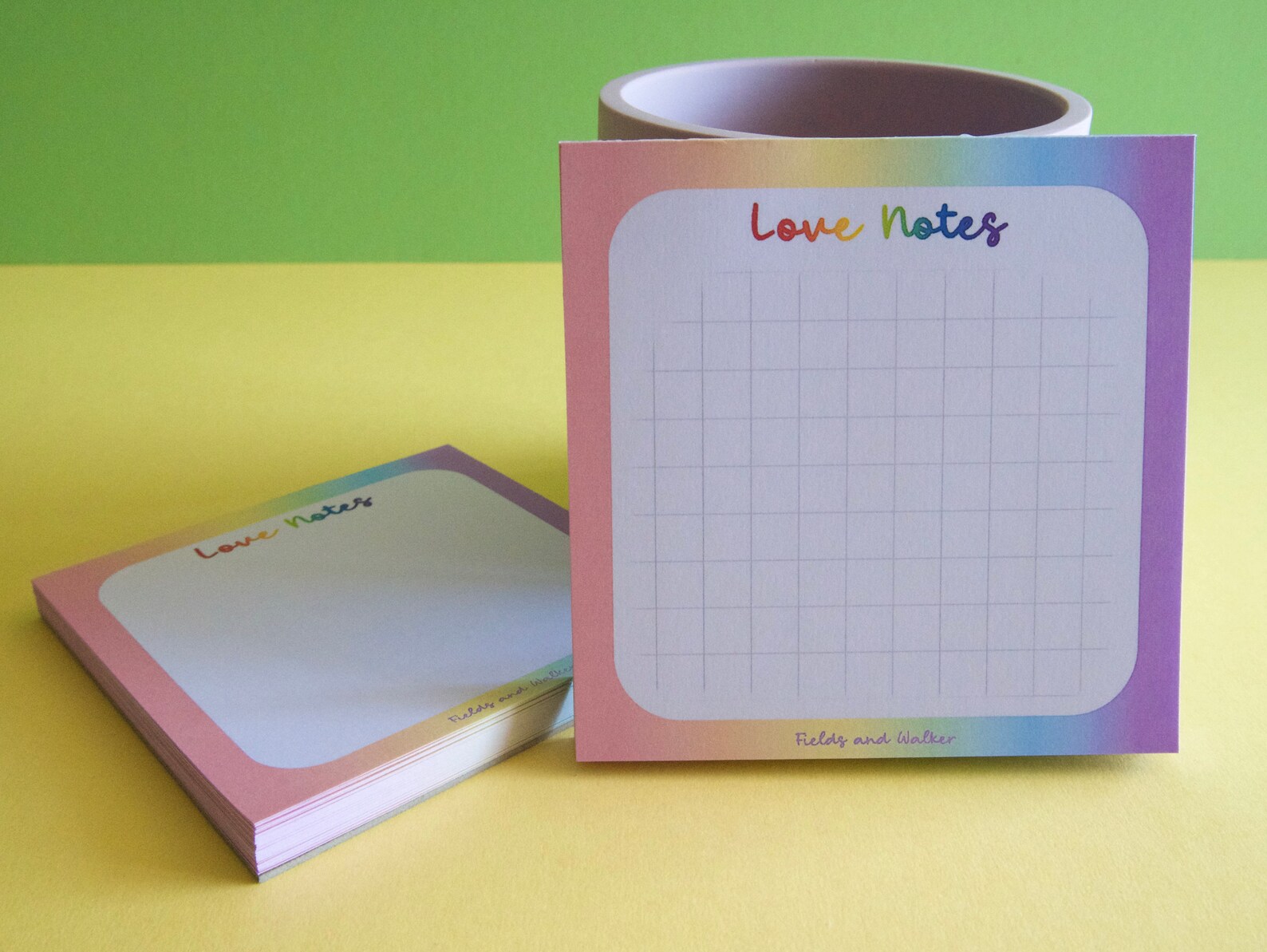 Love Notes Square Notepad Rainbow Notepad Pastel Coloured Etsy