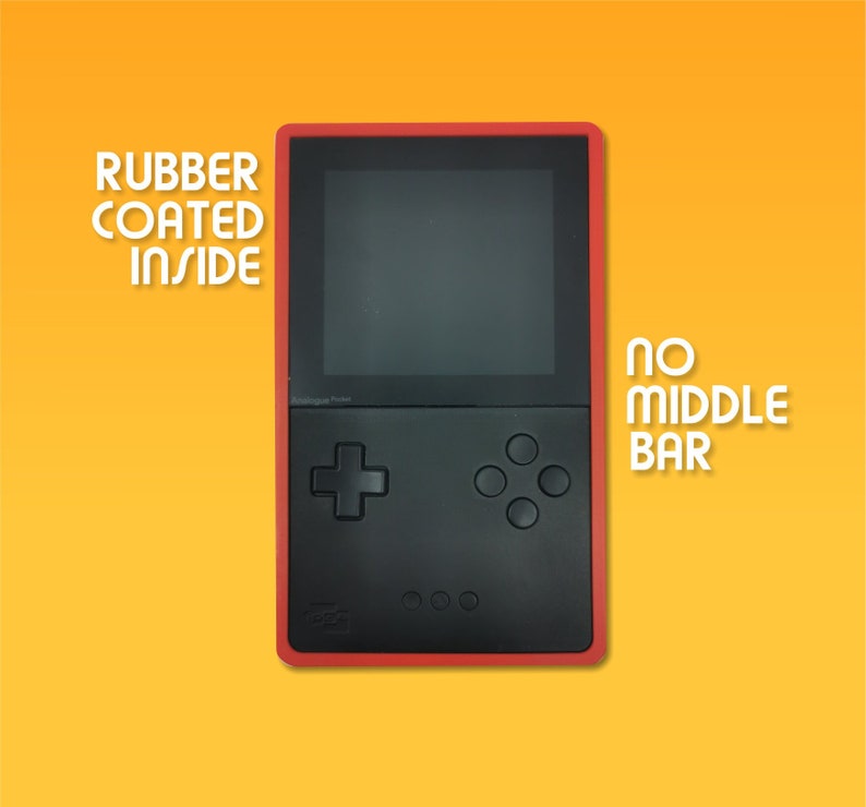 Rubber coated hard cover / case / shell for the Analogue Pocket handheld without middle bar image 1