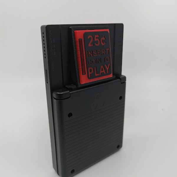 Funda antipolvo con inserto de moneda retro para Analogue® Pocket® con mecanismo de pulsación