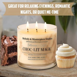 Scented Candle Jar (14.5oz) – Natural Soy Wax Candle Jar with Lid –35 Hours Burn Time –Ideal for Backyard, Decks & Indoor - (Choc-lit Magic)