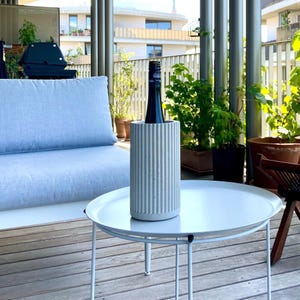 Beton Weinkühler „Nordic“ – Moderner Flaschenkühler aus Beton, Minimalistisches Design für Wein & Sekt, Tischdeko