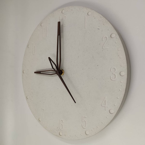 Concrete clock “Twelve” - White