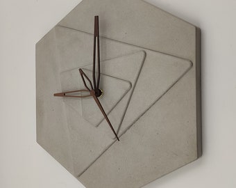 Concrete clock “Hexagon” - Nature