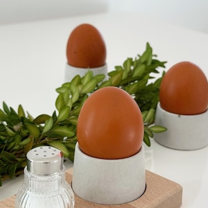 Concrete egg cup set