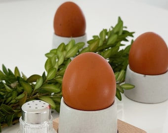 Concrete egg cup set