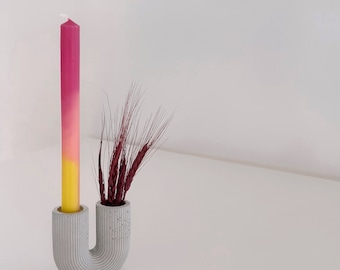 Vase with integrated U-shaped candle holder
