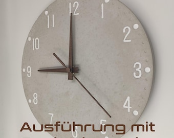 Concrete radio-controlled wall clock “Twelve” - Nature - with hand-painted numerals