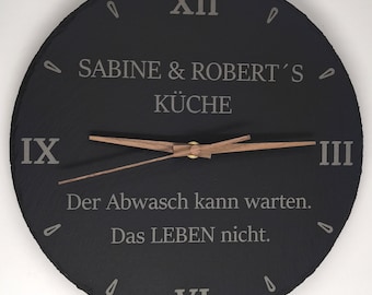 Slate clock with personalized text - Exclusive gift for special occasions