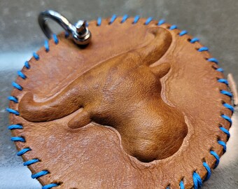 Ogallala Bound handmade molded leather - keychain or purse hanger - beautiful gift!