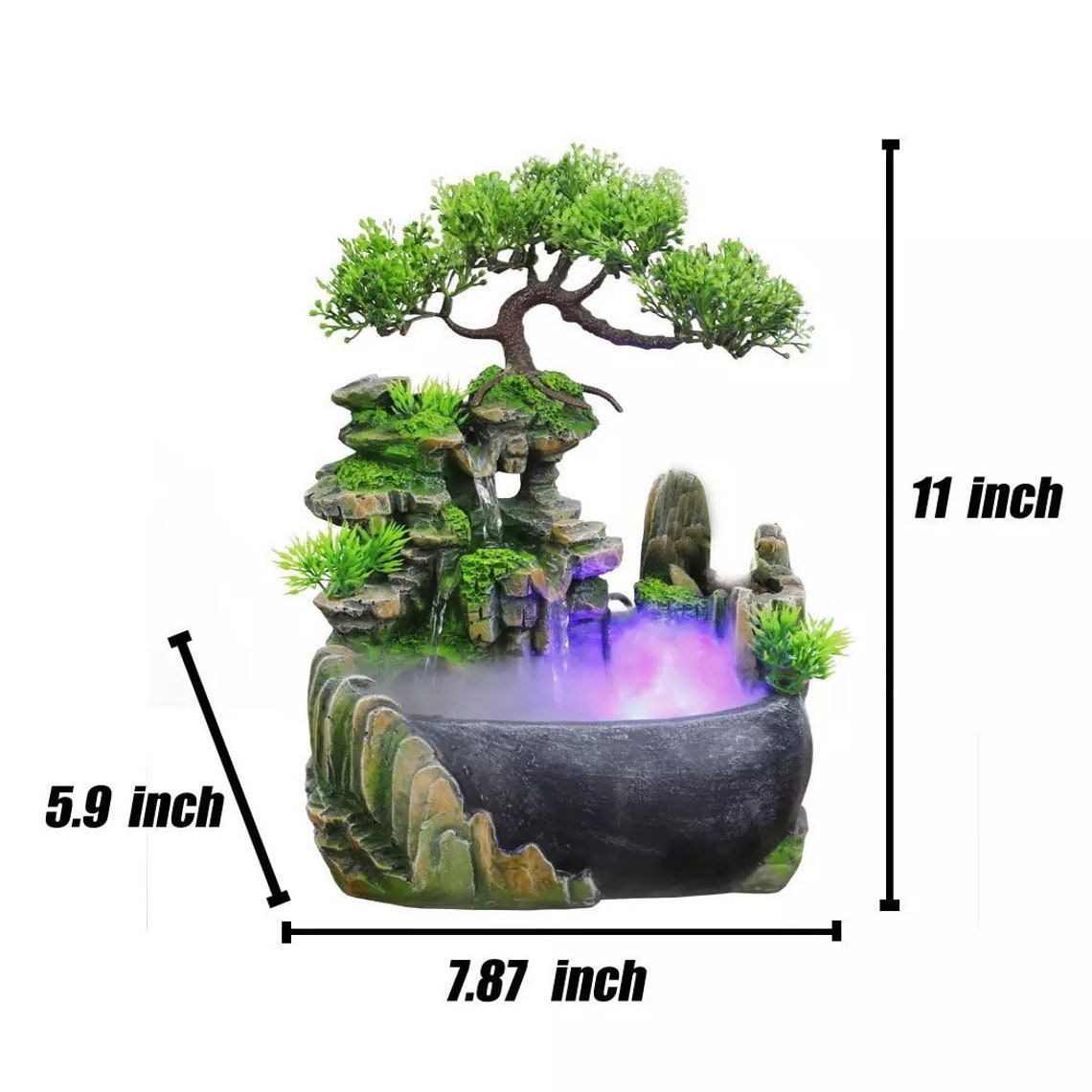 Resin Bonsai Waterfall Fountain Etsy