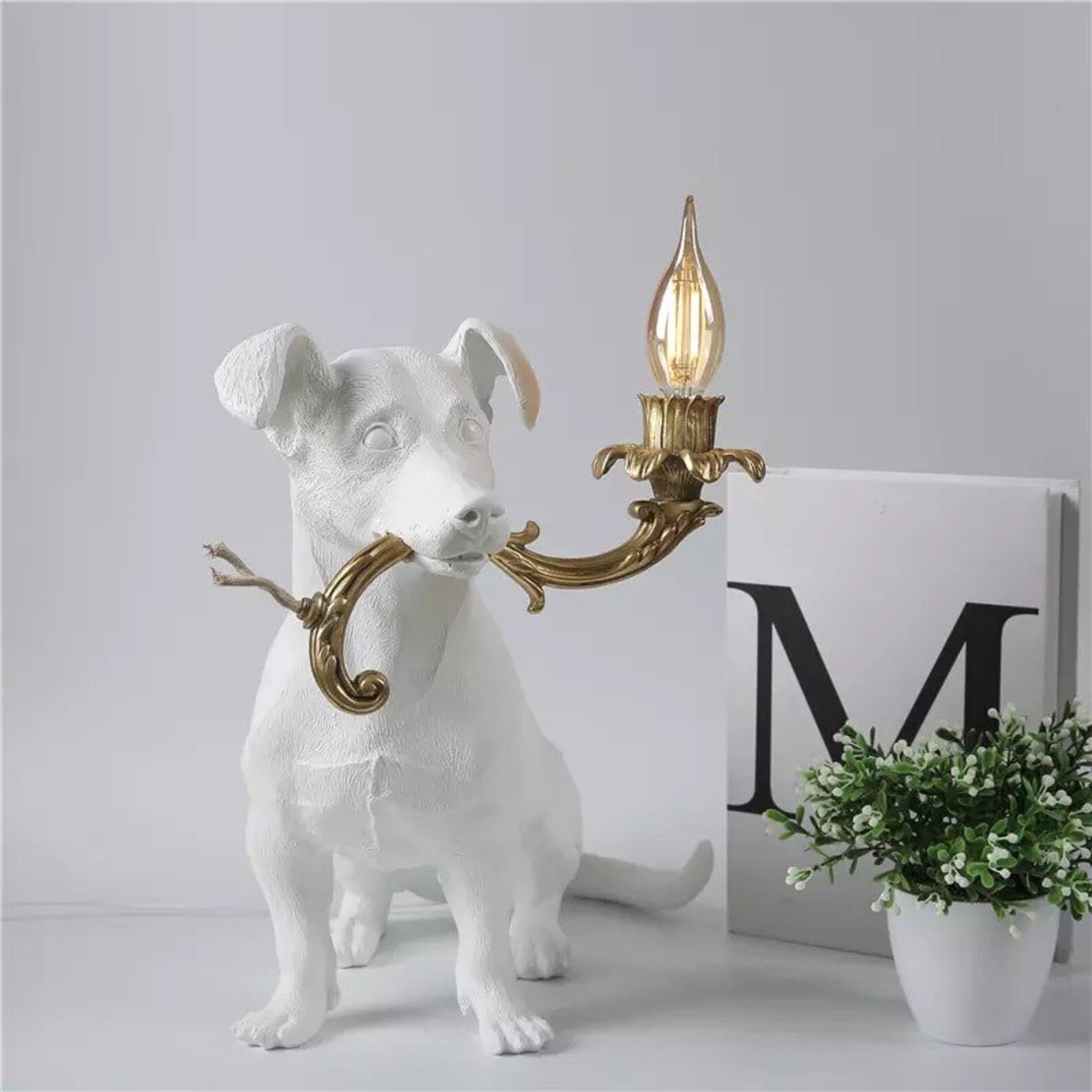 Engraved Puppy Dog Table Lamps Designer's Nordic Retro Etsy