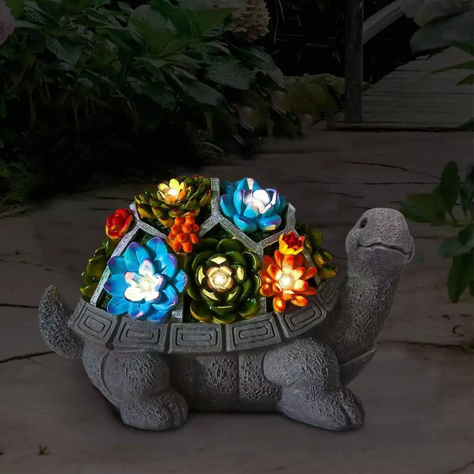 solar turtle statue