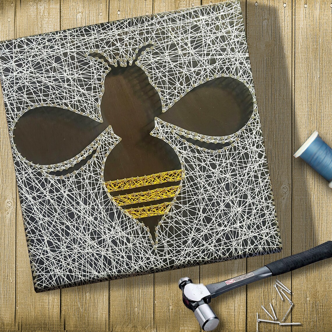 Bee String Art Kit DIY Kit Includes All Craft Supplies Bee Etsy