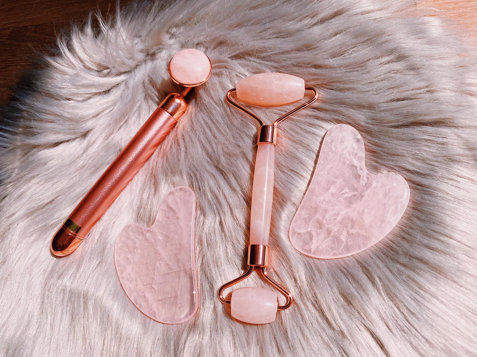 Rouleau de quartz de rose rouleau facial de massage de quartz Etsy