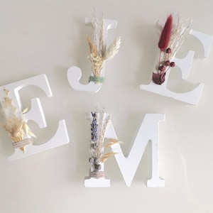 PEQUEÑA carta de madera/carta decorativa con flores secas