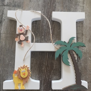 Letra de madera/letra decorativa aplicaciones 3D selva // decoración de la habitación de los niños // personalización posible