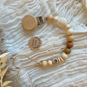 Personalized Pacifier Chain / Pacifier Clip / Silicone Pacifier Chain Natural Lotus Flower