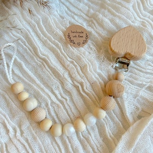 Pacifier chain / pacifier clip / silicone pacifier chain // Natural Heart