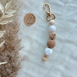 Keychain / bag charm BEIGE // HOME