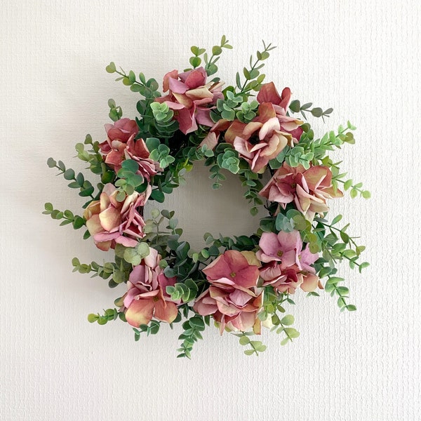 Hydrangea Wreath, Year Round Wreath, Christmas Wreath, Wreath for Front Door, Wreath Decor, Small Wreath, Wreath Artificial, Winter Wreath