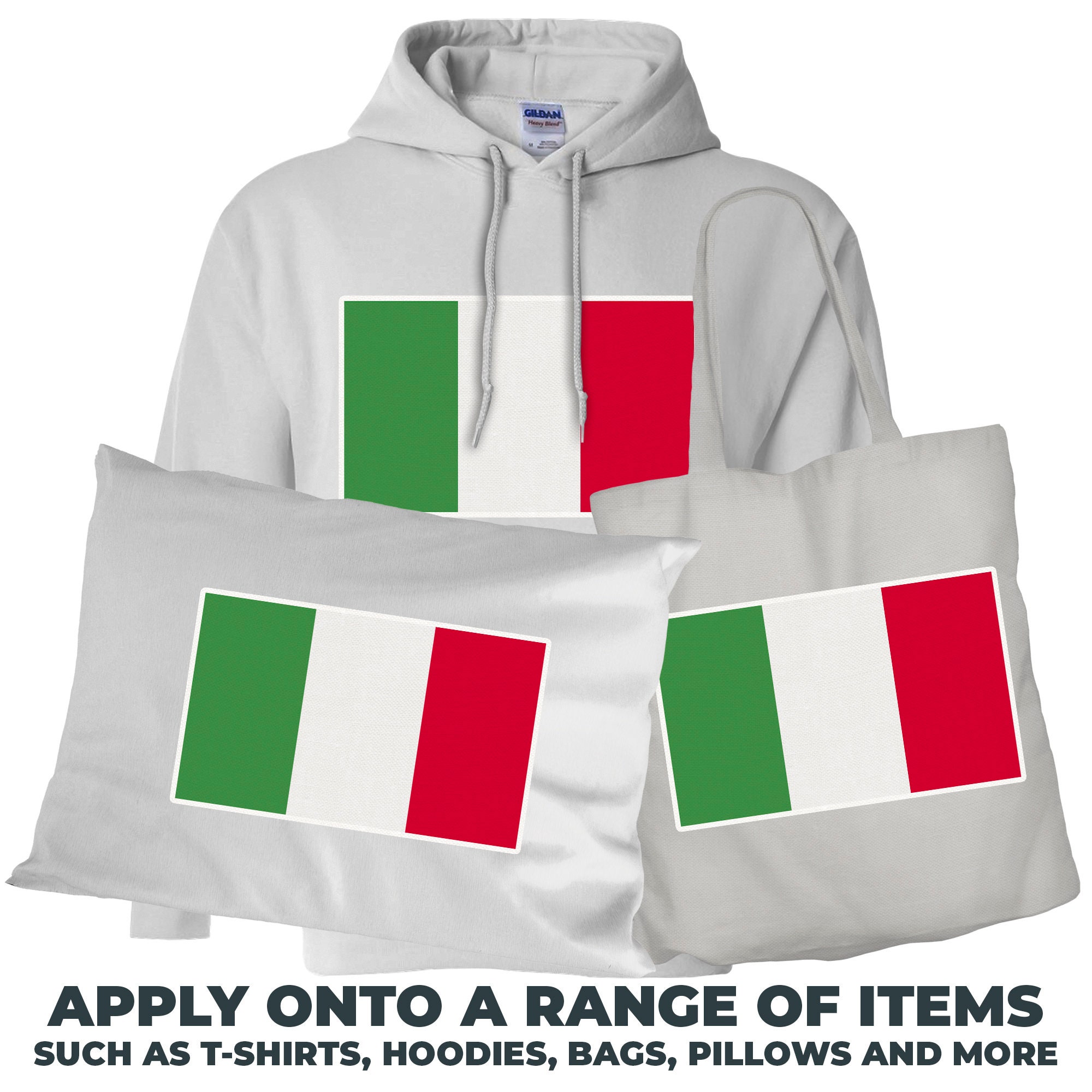 Italian Flag, Italy A5 iron on T-shirt Transfer 