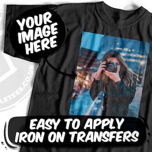 Transfert personnalisé sur t-shirt | Votre photo / image / logo / motif imprimé au fer pour créer votre propre t-shirt